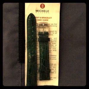 Michele dark green watch strap